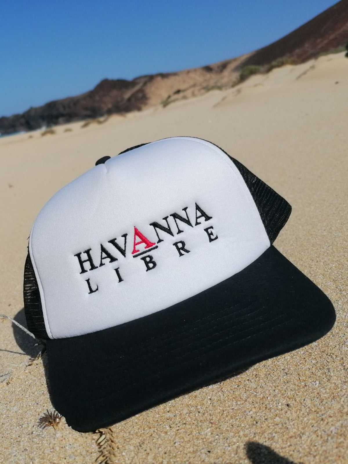 02. Hat, Black and white "Trucker"
